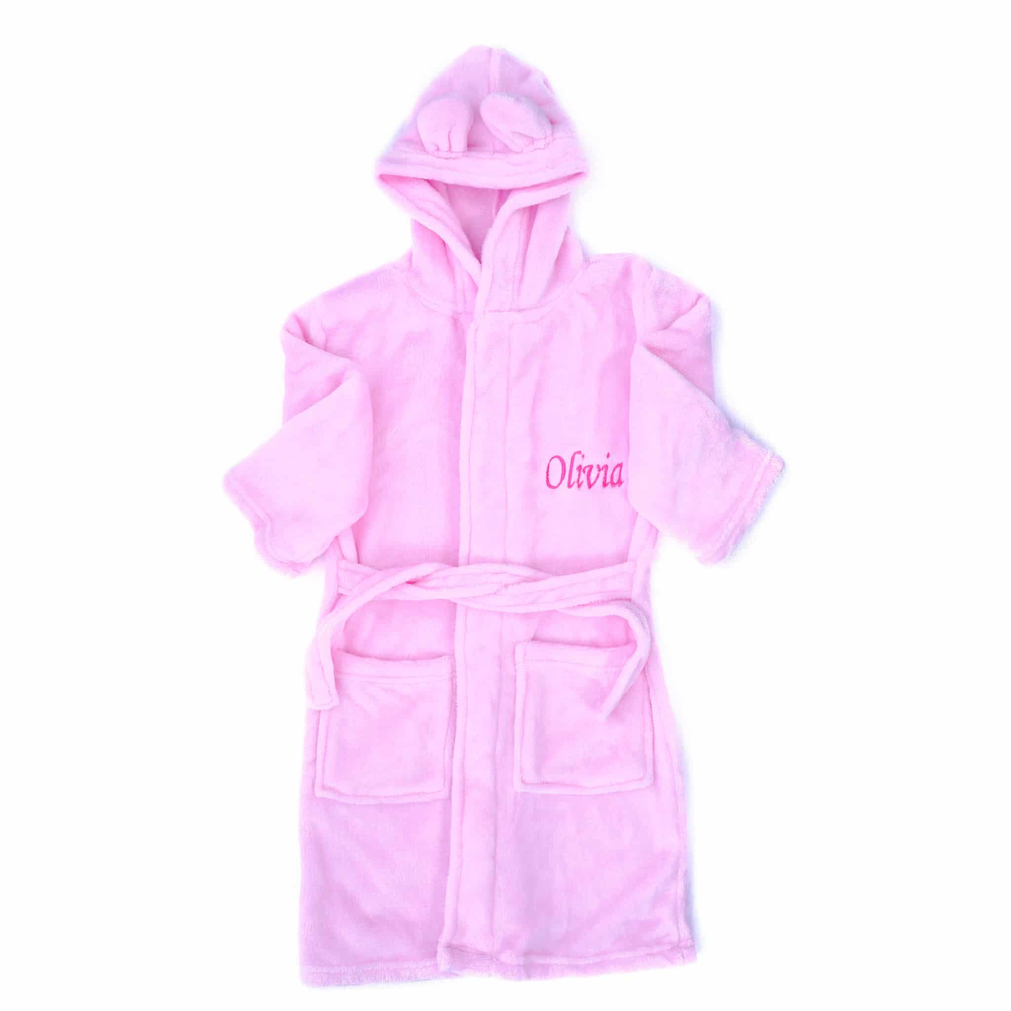 Childrens Pink Dressing Gown | Personalised Girls Robe | Order Online